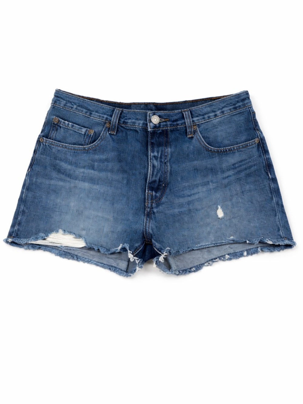 Levi’s 501 Size 30 Distressed Cutoff Shorts Button Fly High Rise Denim
